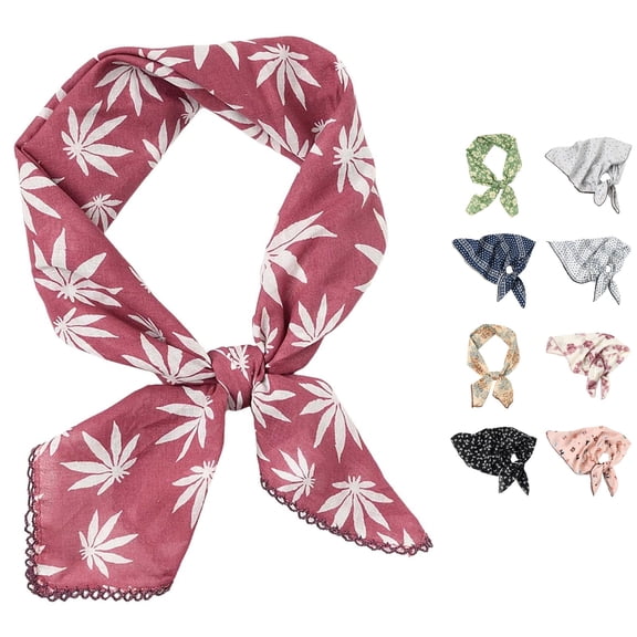 HNMKIU Silk Scarves Large Printed Floral Bandana Head Wrap Protective Coverage Hair Neck Scarf For Women Brick Red,One Size