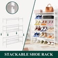 thumbnail image 4 of Smiry Shoe Rack 4 Tier, Stackable Bamboo Shoe Organizer, Shoe Storage for Closet, Entryway and Bedroom, White, 4 of 7