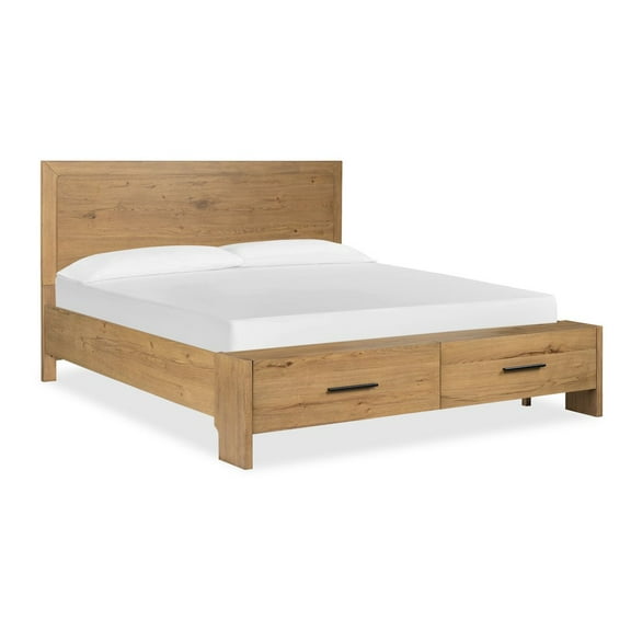 Magnussen Home Davenport Rustic Caramel King Panel Storage Bed