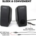 thumbnail image 4 of GOgroove Computer Speakers for Desktop and Laptop - USB Speakers for Desktop Computer with Loud and Clear 2-Way Drivers for 32W of Power and Bass, Built-in Headphone & AUX Input Ports, LED Volume Knob, 4 of 9