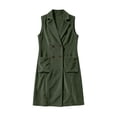 thumbnail image 4 of FchengtaiS Womens Corduroy Long Vest Double Breasted Sleeveless Blazer Jackets Business Casual Fall Outerwear Outfits with Pockets, 4 of 6