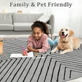thumbnail image 6 of Senfot 5x7 Modern Geometric Stripe Area Rug Washable Non-Slip Stain Resistant Indoor Carpet for Living Room Bedroom Dining Office Beige, 6 of 7
