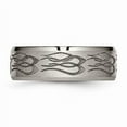 thumbnail image 3 of Titanium Beveled Edge 8mm Laser Design Brushed & Polished Band, 3 of 9
