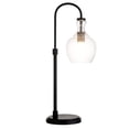 thumbnail image 2 of HomeRoots 524520 27 in. Black Metal Arched Table Lamp with Clear Dome Shade, 2 of 8