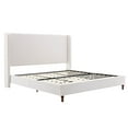 thumbnail image 5 of King Bed Frame Upholstered Bed with Tall Headboard, Chenille Platform Bed King Size, No Box Spring Needed, Easy Assembly, Ivory, 5 of 6