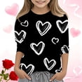 thumbnail image 2 of Annhoo Casual Tops for Kids Loose Comfortable Crewneck 3/4 Sleeve Print Graphic Girl Blouse Cute Clothes, 2 of 5