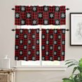 thumbnail image 2 of Winter Snowflake Kitchen Curtains and Valances Set, Red and Black Plaid Rod Pocket Window Valance 18 Inch Window Curtain Panels for Living Room Bedroom Laundry, 27.5x24in, 3 Pieces, 2 of 7
