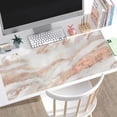 thumbnail image 4 of Rose Gold Marble Desk Mat - Cute Desk Decor, Abstraction Metallic Luxury Large Gaming Mousepad, 31.5x15.75in, Women Girly Keyboard Mat, Computer Desk Pad for Work/Office/Home, 4 of 6