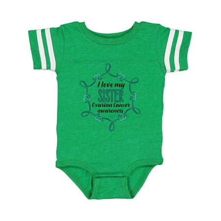 

Inktastic I Love My Sister Ovarian Cancer Awareness Gift Baby Boy or Baby Girl Bodysuit