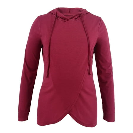 

Dezsed Womens Nursing Hoodie Long Sleeves Sweatshirt Breastfeeding Layered Top Maternity T-Shirt Casual Pregnancy Clothes On Clearance