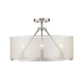 thumbnail image 3 of Golden Lighting 5019-3SF PW 20 in. Alyssa 3 Light Pewter Semi-Flush Ceiling Light, Damp, 3 of 3