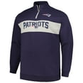 thumbnail image 2 of Men's Profile Navy New England Patriots Big & Tall Fleece Quarter-Zip Jacket, 2 of 4