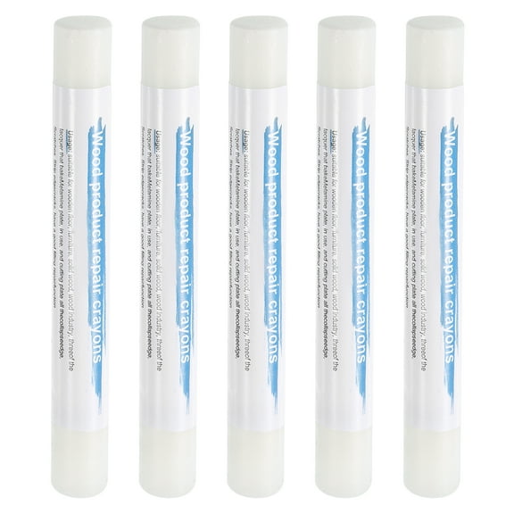 Uxcell 5pcs Wood Filler Sticks Wooden Wax Touch Up Furniture Repair Crayons for Scratch Cracks Hole Table Wood Floor, Transparent