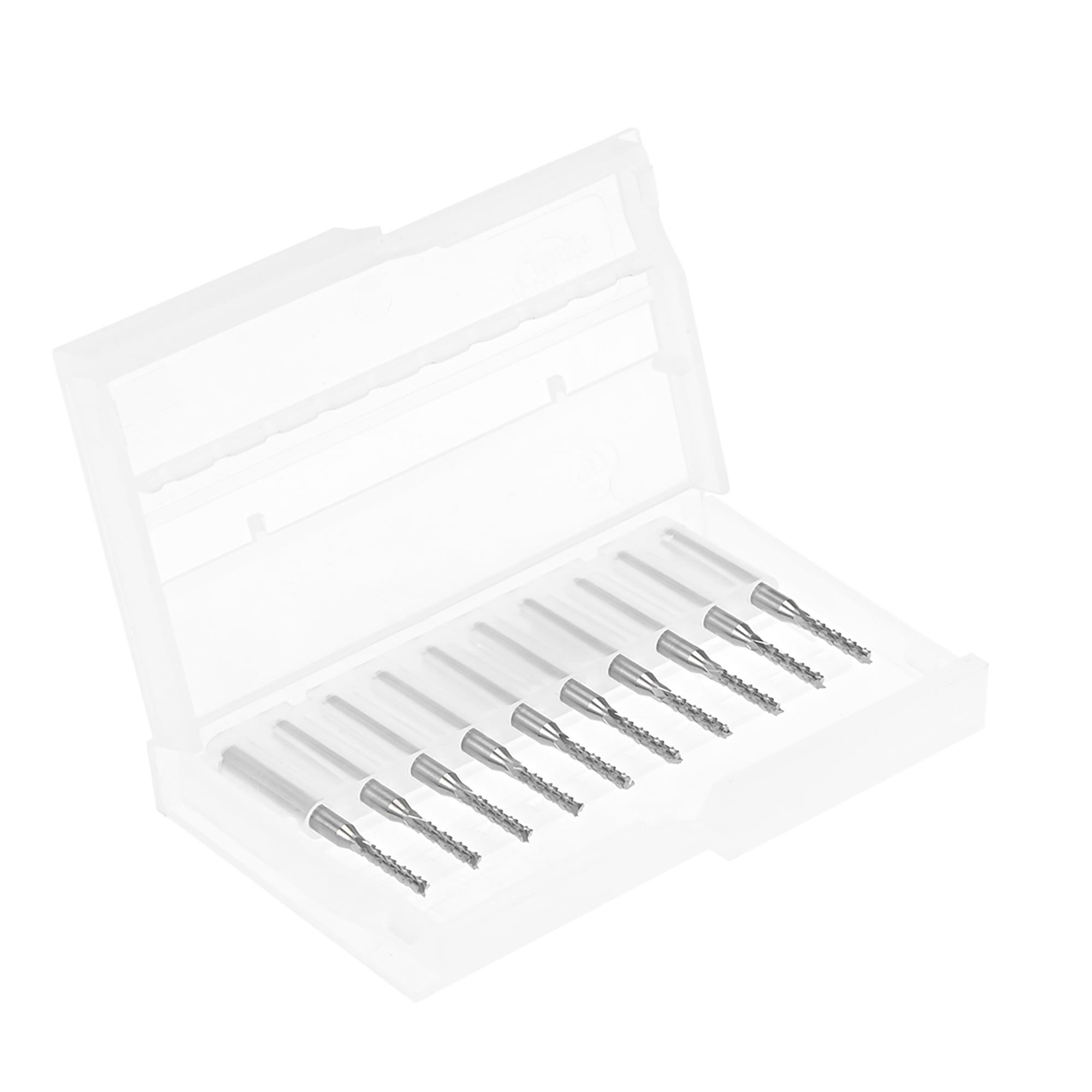 Uxcell 0.08'' x 0.45'' End Mill Engraving Milling Cutter CNC Router Bits Carbide  Silver Tone 10Pcs