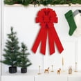 thumbnail image 6 of Large Red Polyester ice silk for Christmas Wreaths Front Door Decor, Pre-Tied Decorative Holiday Bow with Dovetail Tails for Tree Topper Gift Wrapping Xmas Indoor Outdoor, 6 of 7