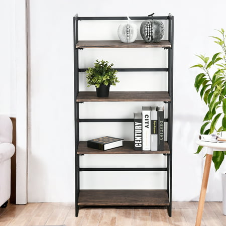 Furniture R Bookshelf Ladder Style 4 Tier Shelf Bookcase For Home
