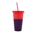 thumbnail image 2 of Cheers.US 720ml Color Changing Cups - Reusable Tumbler with Lids and Straws BPA Free Magic Colored Tumbler with Straw Cleaner and Sponge Cleaning Brush, 2 of 7