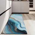 thumbnail image 4 of Blue Gold Marble Pattern Kitchen Rug Mat,Kitchen Runner Rugs Non Skid Washable,Decorative Kitchen Floor Mats for Kitchen,Sink,Laundry,17"X47", 4 of 5