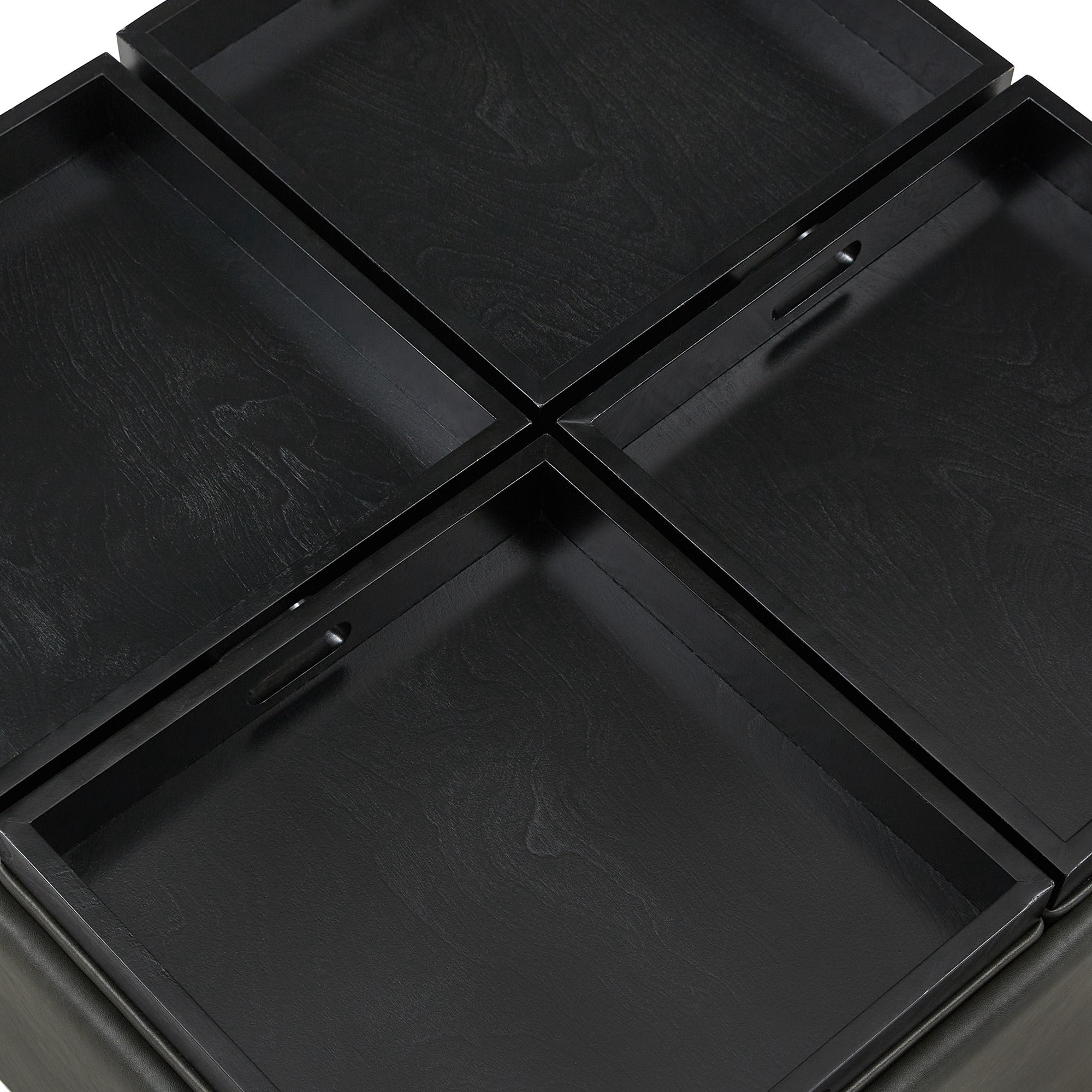 Weston Home Novella Storage Ottoman, Gray Faux Leather
