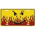 thumbnail image 1 of Flaming Smirk Metal License Plate, 1 of 2
