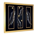 thumbnail image 2 of Designart 'Black Tropical Leaves Under Golden Rectangles' Modern Framed Art Print, 2 of 4