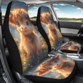 thumbnail image 4 of XYZCANDO Cute Highland Cows Pattern Car Seat Covers Polyester Fabric Full Protection Car Front Seat Covers SUV Front Seats Auto Interior Decoration, Comfortable Thick Truck Sedan, 4 of 10