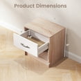 thumbnail image 3 of Costway Modern Nightstand Bedside Table with Drawer Open Storage Shelf for Small Spaces Natural&White, 3 of 10