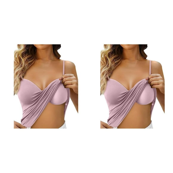 (2-Pack) Rinsvye Shelf Bra Camisoles Adjustable 2Xl Womens Tops Plus Size Spaghetti Strap Tank Tops 4X Workout Clothes for Women Basic Layer