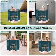 Portable Foldable Bathtub for Adults - Collapsible Travel Tub for Camping, Home & Spa - Space Saving, Durable PVC (Geometry)