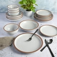 thumbnail image 5 of Soho Lounge Lagos 16 Piece Terracotta Double Bowl Dinnerware Set in Solid Matte White, 5 of 7