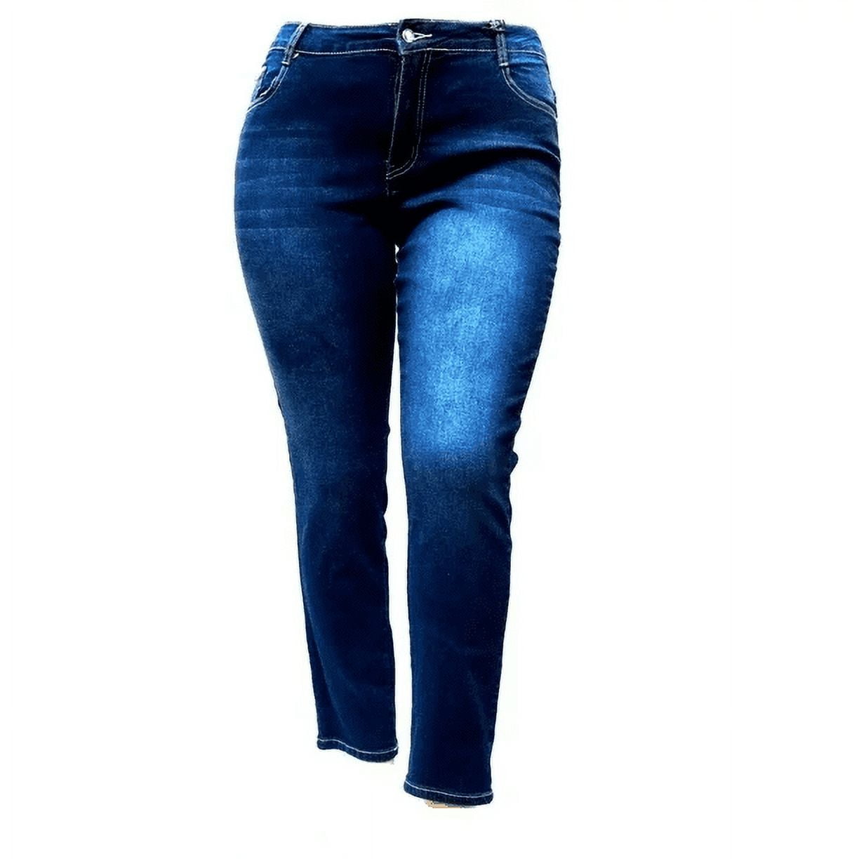 jack david Fleur-de-lis Stretchy denim jeans MID-RISD WOMENS PLUS SIZE pants SKINNY PJ-3687 - image 2
