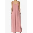 thumbnail image 2 of TheMogan Women's Casual V-Neck Draped Jersey Cami Long Maxi Dress W Pocket Summer Beach Dusty Rose 2X, 2 of 6