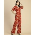 thumbnail image 3 of Moomaya Short Sleeve Full Leg Printed Rayon Jumpsuit - Women's Stylish Jumpsuit, 3 of 9