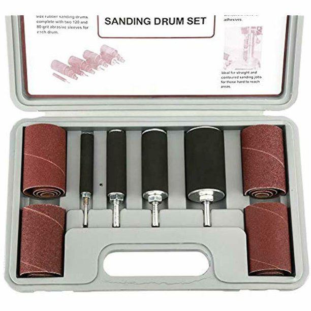 20pcs Spindle Sanding Drum Sander Tool Kit Set Rubber Drums+Sanding