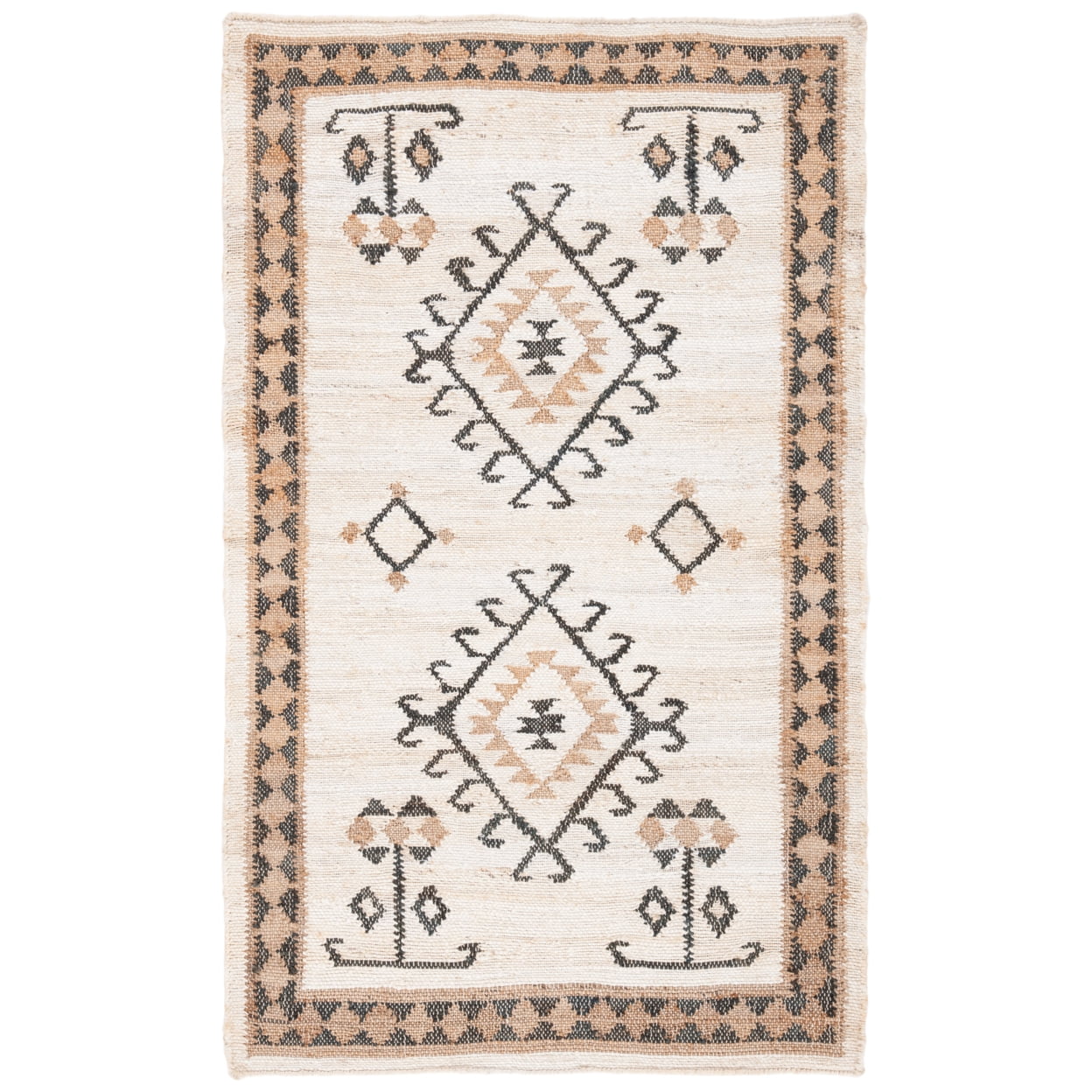 SAFAVIEH Kilim Lisette Tribal Runner Rug, Ivory/Black, 2'3" x 8'