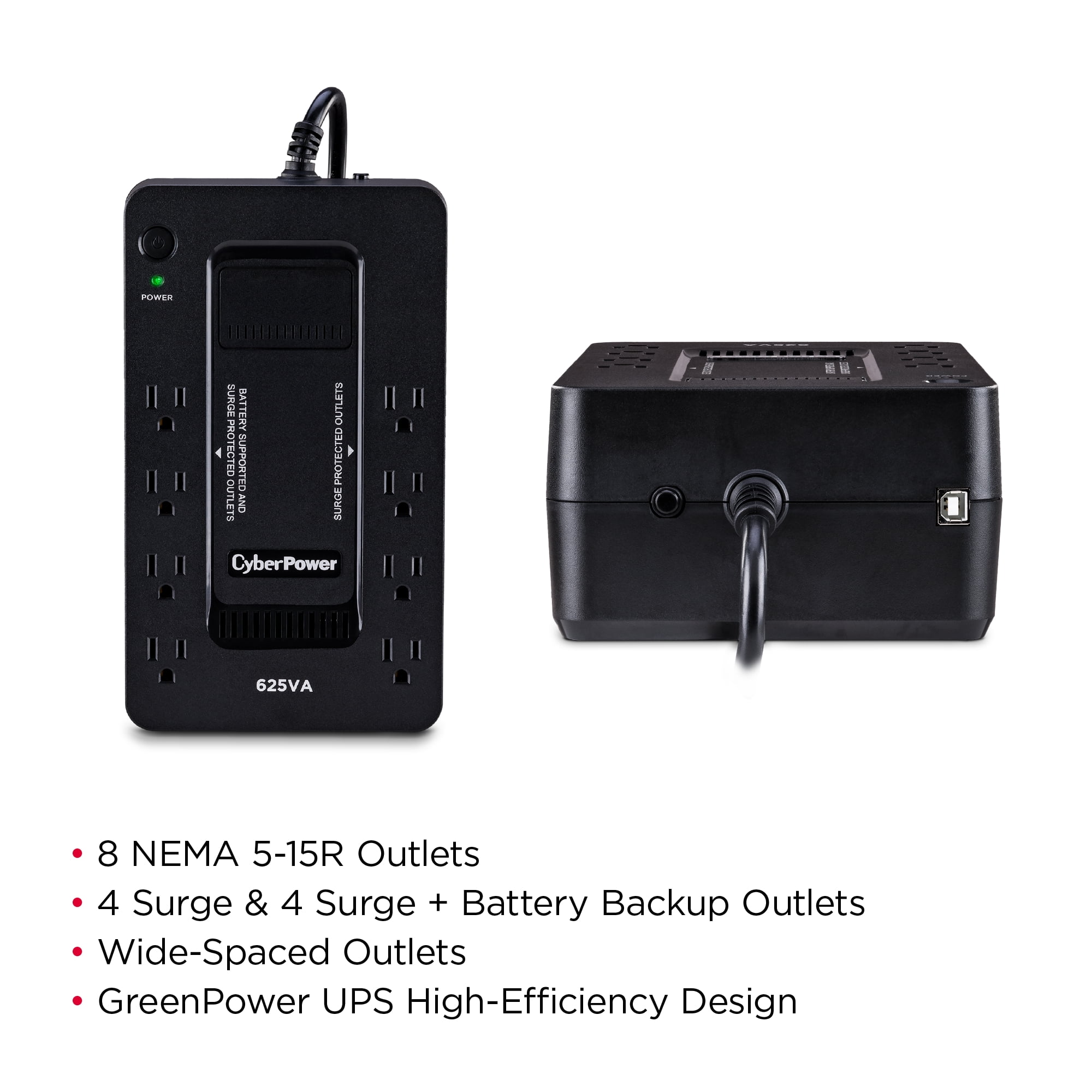 Restored CyberPower XC625-R 625VA/375W 8 Outlets UPS - New Battery (Refurbished)