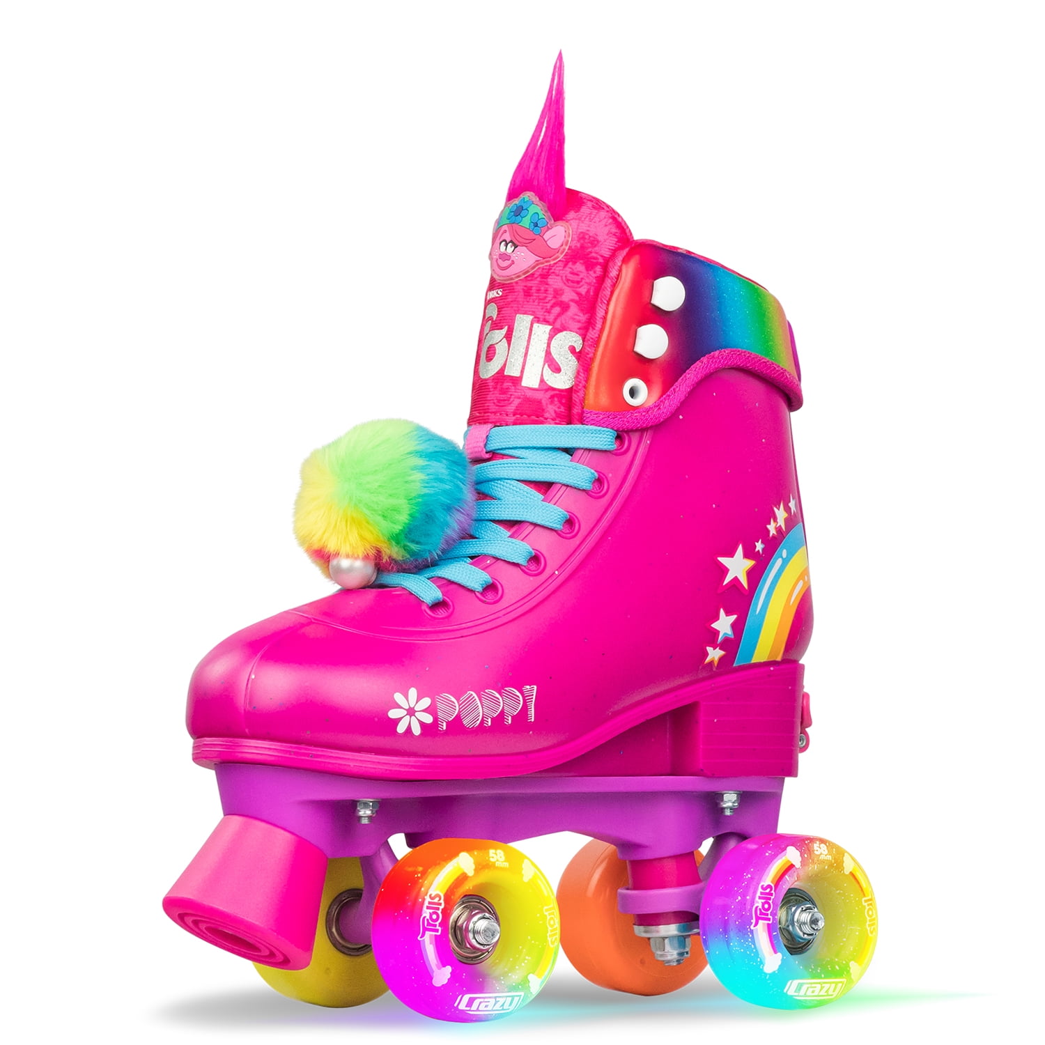 Crazy Skates Trolls Size Adjustable Roller Skates Featuring Poppy or