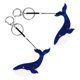 thumbnail image 3 of Whale Keychain Pendant Acrylic for Bags Dark Blue Animal Theme Key 2Pcs, 3 of 5