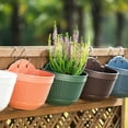 thumbnail image 6 of Wall and Railing Hanging Planters , Plastic Pots, Indoor and Outdoor Half Round Plant Holders for Fence, Balcony or Rails, Display Herb Gardens, Flowers or Plants, 6 of 8