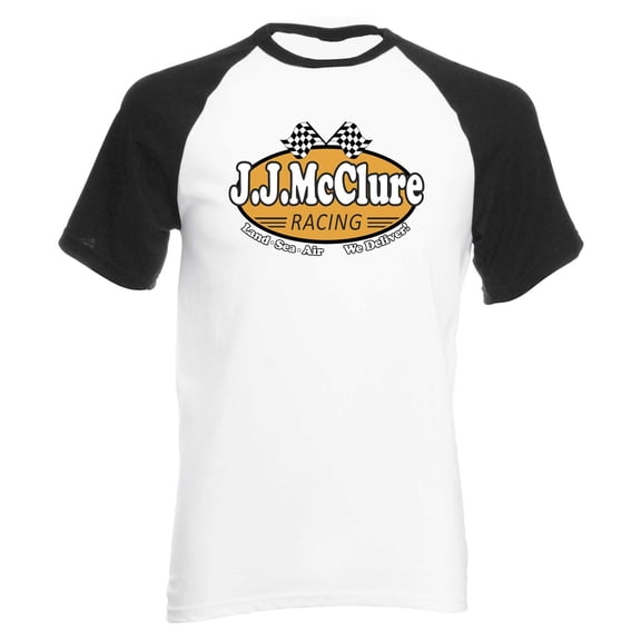 Reality Glitch JJ McClure Racing Cannonball Mens Short Sleeve Baseball T-Shirt