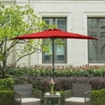 thumbnail image 3 of BAYSHORE 9 Ft Half Umbrella with Resin Concrete Base Included for Oudoor Patio, Red, 3 of 8