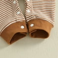 thumbnail image 4 of Rhuody Newborn Onesies Girl 0-3 Months Long Sleeve Football Bodysuit Striped Crewneck Infant Romper Jumpsuit Outfit Lovely Cozy Clothings Brown, 4 of 8