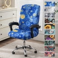 thumbnail image 3 of Office Chair Cover Stretchable Printed Computer Chair Cover with Back Spandex Armrest Office Desk Chair Protector with Zipper Washable Durable, 3 of 5