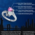 thumbnail image 2 of Gem Stone King 925 Sterling Silver Pink Mystic Topaz White Moissanite and White Lab Grown Diamond Ring for Women (1.78 Cttw, Heart Shape 6MM, Gemstone Birthstone, Size 7), 2 of 6