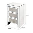 thumbnail image 5 of Benjara BM225700 3 Drawer Beveled Mirrored Nightstand with Faux Diamond Inlay, Silver, 5 of 5