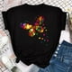 thumbnail image 4 of Camiseta con estampado de pétalos de mariposa para mujer, blusa de manga corta y cuello redondo, camisetas gráficas bonitas, Tops femeninos Clothin, nueva moda, 4 of 5