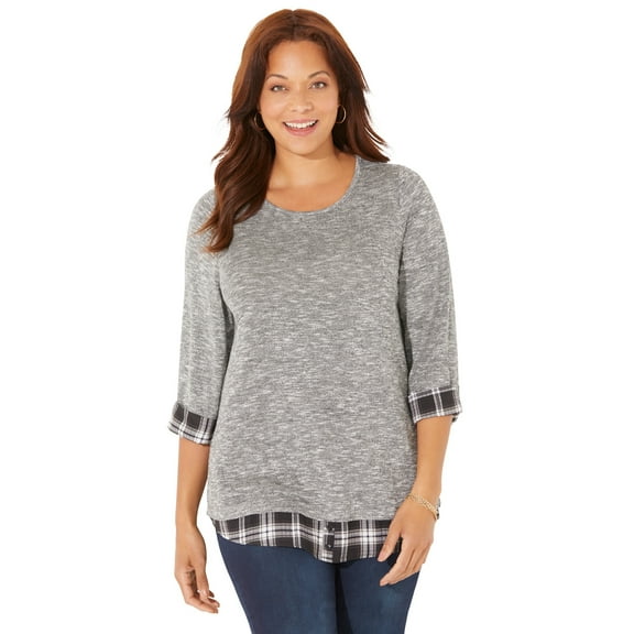 Catherines Women's Plus Size Impossibly Soft Duet Tunic