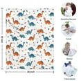 thumbnail image 4 of White Dinosaurs Flowers Leaves Pattern Blanket,Comfortable Soft Lamb Wool Throw Blanket,All Season,Warm Lightweight Blankets for Sofa Bed Couch Living Room Chair,30"x40", 4 of 4