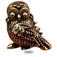 thumbnail image 5 of 3 Pcs Brass Owl Figurines, Cute Detailed Vintage Desktop Decor Statues, Long-lasting Collectible Home Office Ornaments, 0.8 in x 0.9 in / 2.1 x 2.3 cm, Miniature Art Craft Gifts, 5 of 8