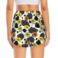 thumbnail image 4 of Xecao's Black Cow Sunflowers for a double-layer running short for women, perfect for gym, tennis, and more, featuring a convenient pocket., 4 of 9